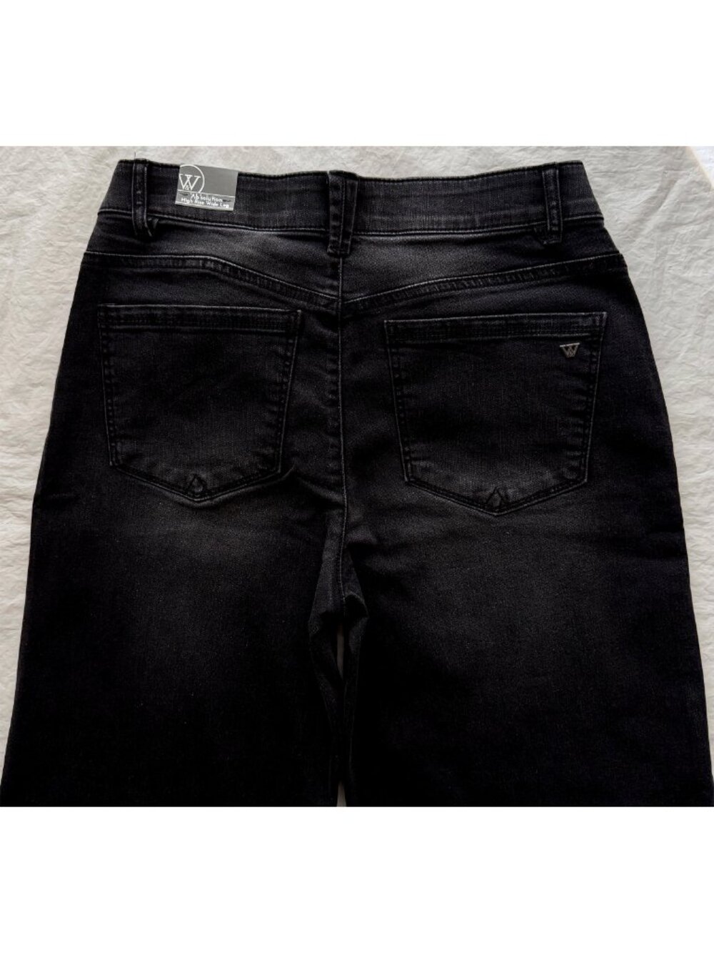 WIT & WISDOM NWT SAM HIGH RISE WASHED BLACK WIDE LEG JEAN. SIZE 8 - Picture 10 of 14